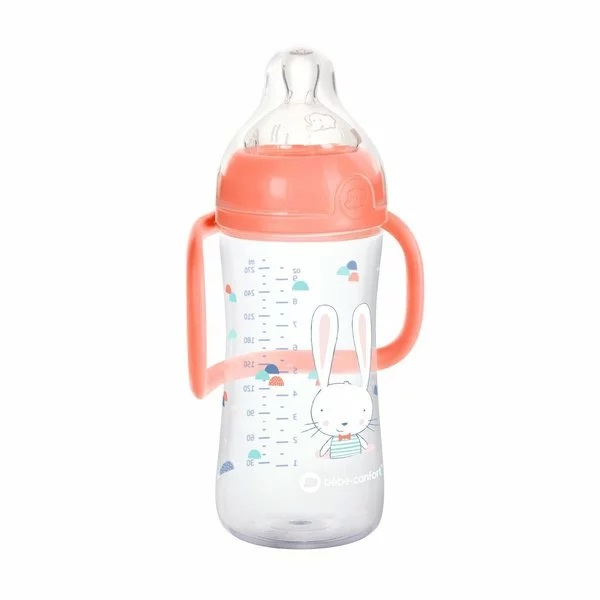 Biberon Bebe Confort 270ml cu Mânere Pink - imagine 2