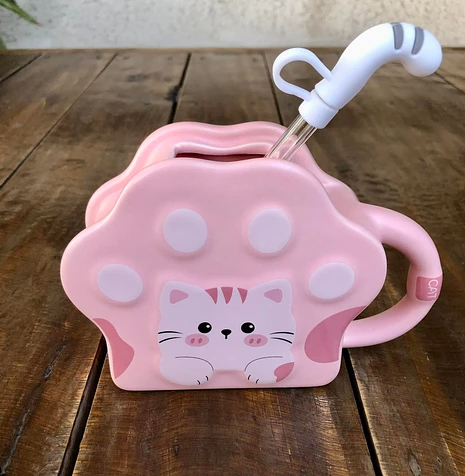 Cana cu pai Ceramică Pisicuță 400ml Kitchenware