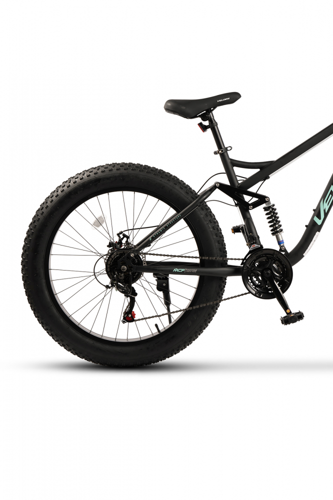 Velors Fat Bike MTB Full Suspension Negru-Turcoaz - imagine 6