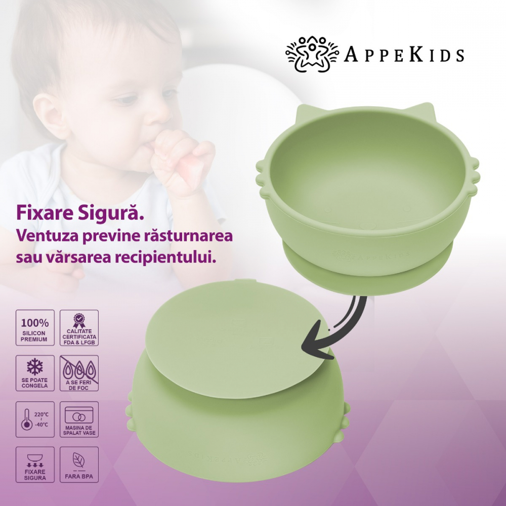 Bol Silicon AppeKids Kitty Raw Green - imagine 3