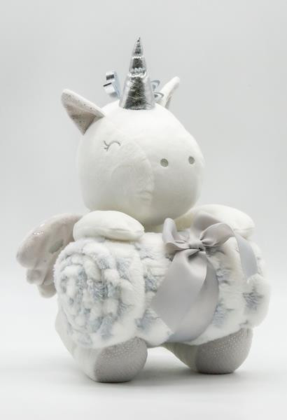 Paturica Hausmann cu Unicorn 25cm, Pufoasă