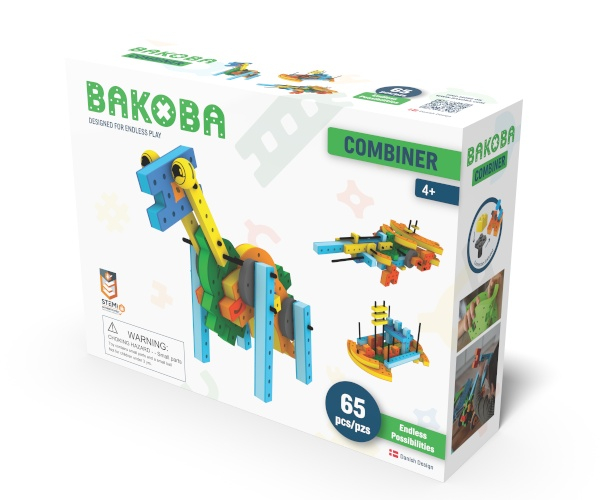 Joc de construit Bakoba Combiner, STEM, 65 piese