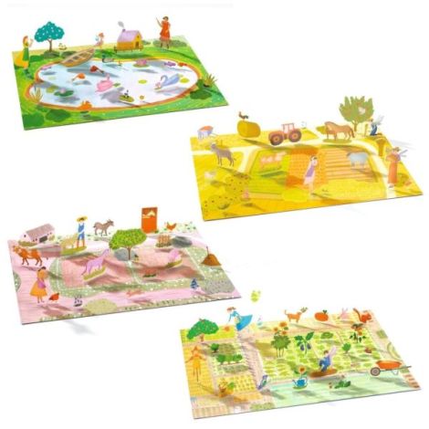 Set Stickere Ferma Djeco Reutilizabile 3D - imagine 5