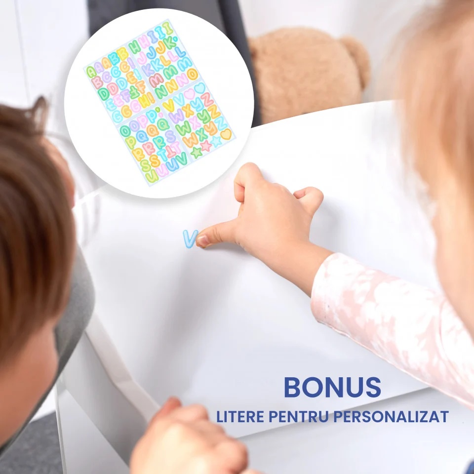 Birou Suporto 3-in-1 MDF Alb-Gri pentru Copii (3-6 ani) - imagine 2
