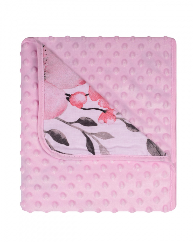 Paturica Duetbaby Minky Bumbac Pink Flowers