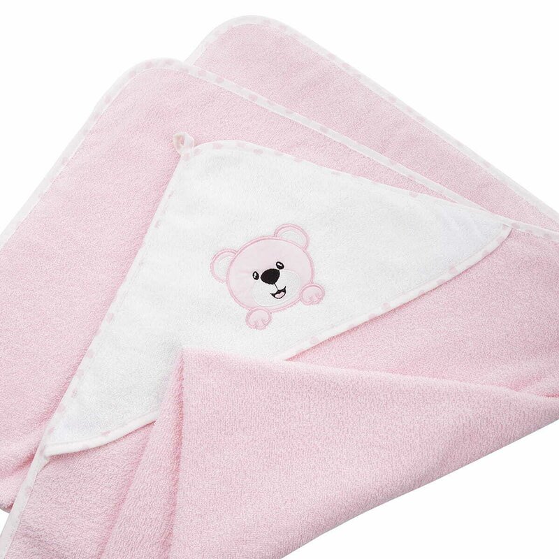 Prosop Bocioland Teddy Bear Pink, cu Gluga 80x80 cm - imagine 4