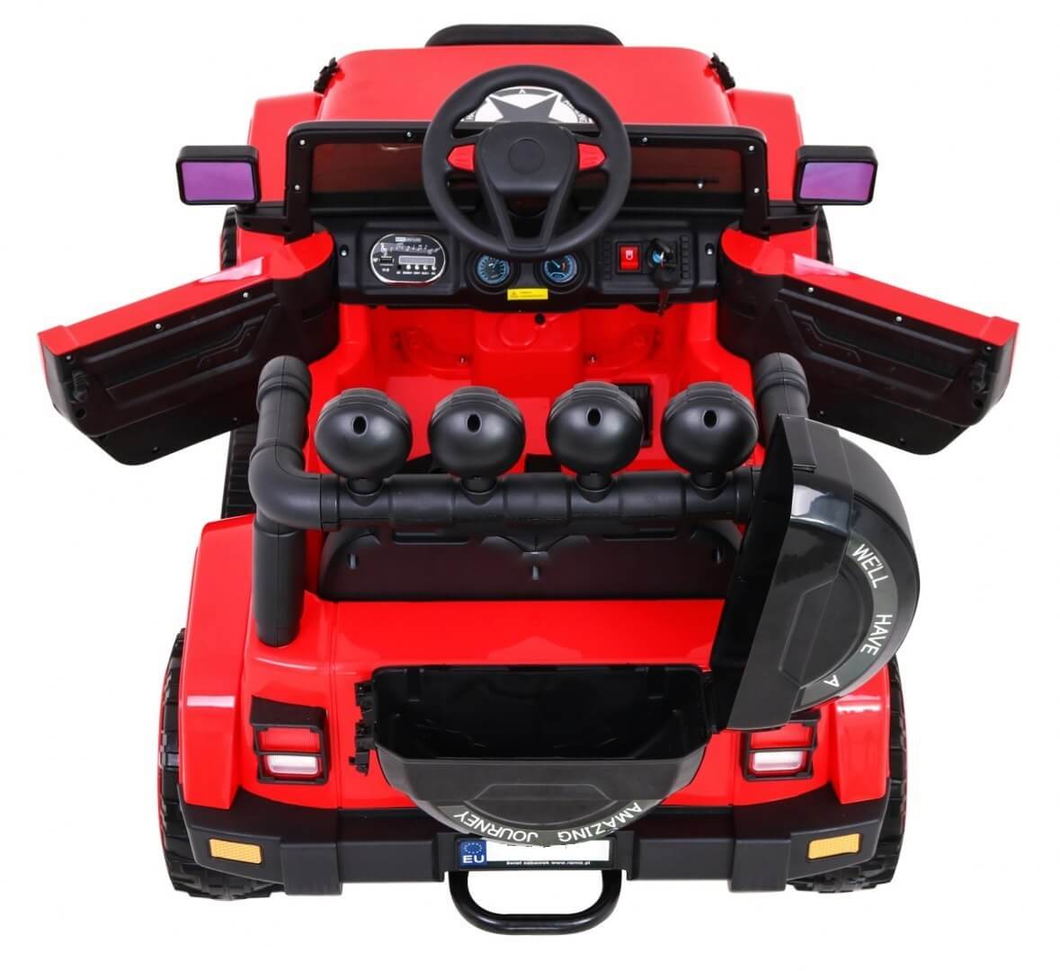 Mașinuță Electrică 4x4 Jeep Roșu | Autokids - imagine 2