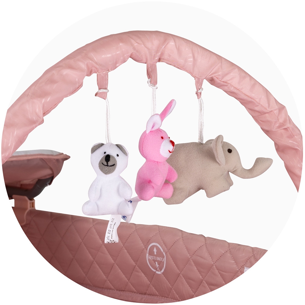 Pătuț Chipolino Luna Pink 2 în 1 Pliabil - imagine 2