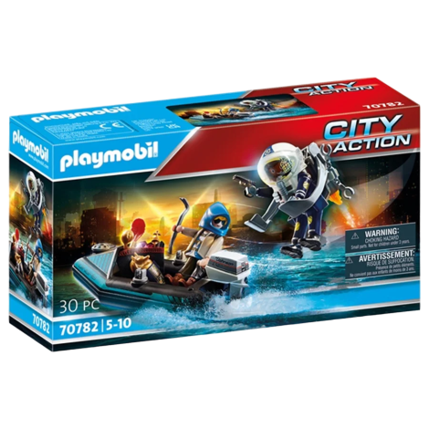 Playmobil Politia si Hot cu Barca Rapida 70782
