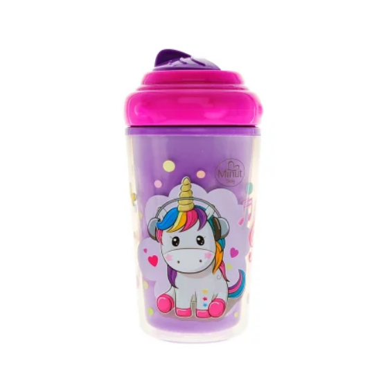 Cana Minut Baby anticurgere cu pai, 240ml, 6+ luni