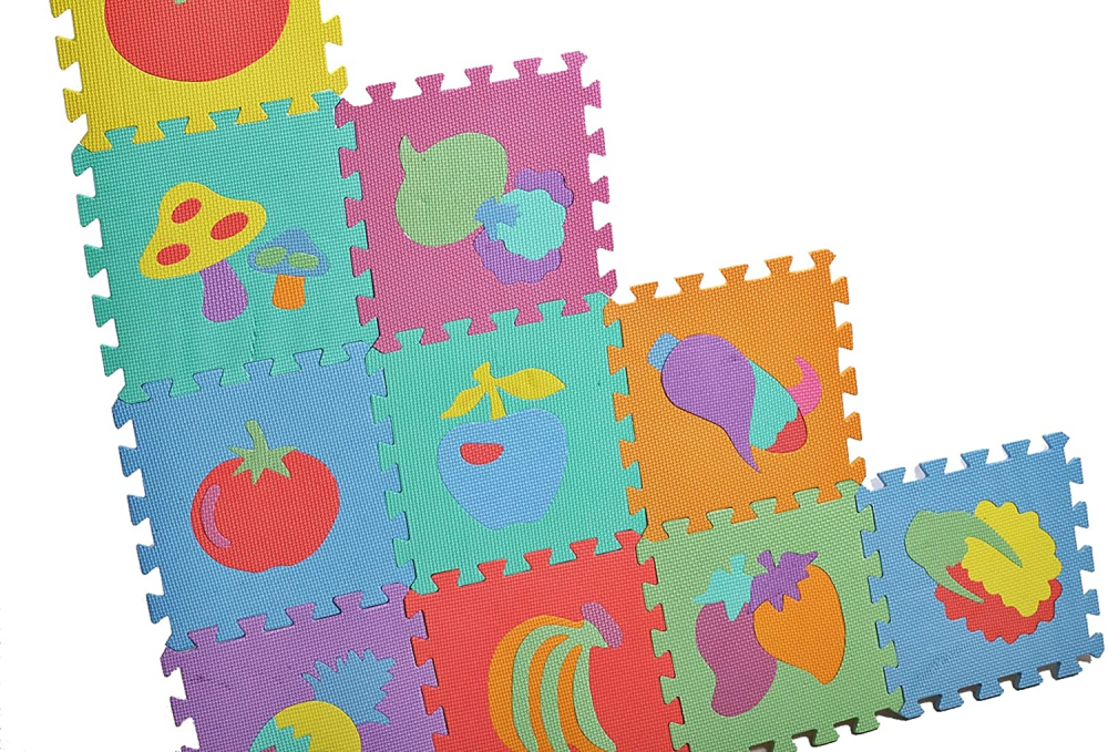 Covor puzzle spuma 10 piese Fructe Malplay