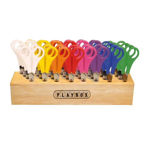 Set 32 Foarfece Playbox cu Suport Lemn
