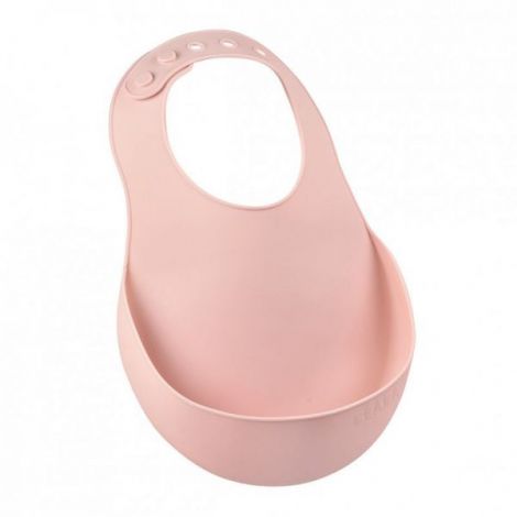 Baveta Silicon Beaba Old Pink Cu Buzunar - imagine 3