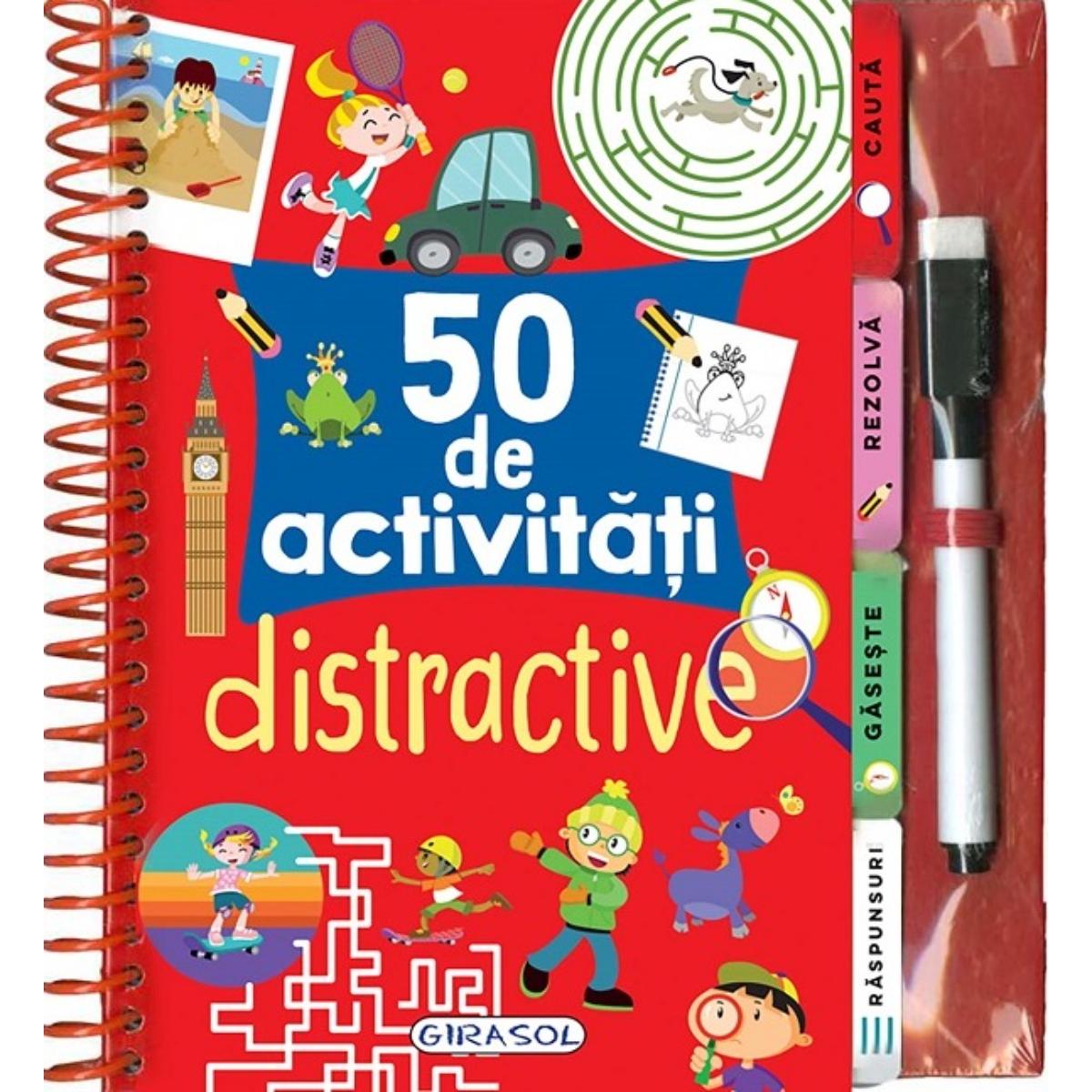 50 Activitati Distractive Girasol + Marker