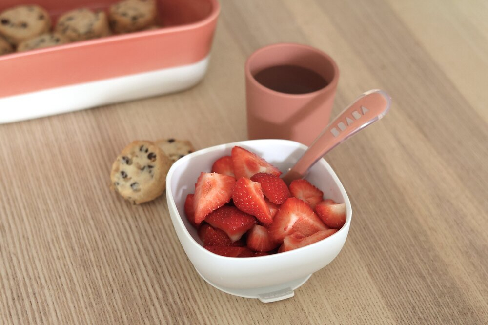 Set Masa Silicon Beaba Terracotta 4 Piese - imagine 4