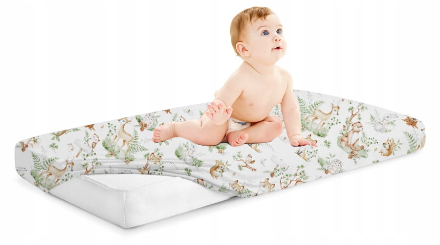 Cearceaf Bumbac BabyMam Forest Animals 120x60 cm - imagine 3