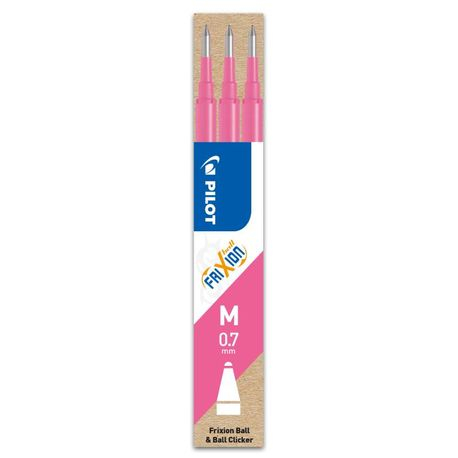 Rezerve Pilot Frixion Ball 0.7 mm, Roz, Set 3 Buc