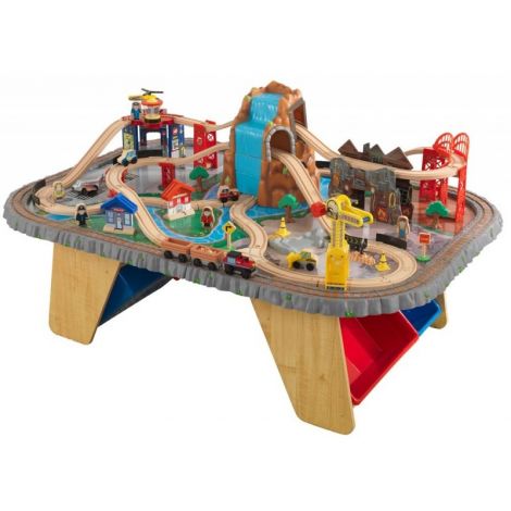 Trenulet KidKraft Waterfall Junction si Masa de Joaca
