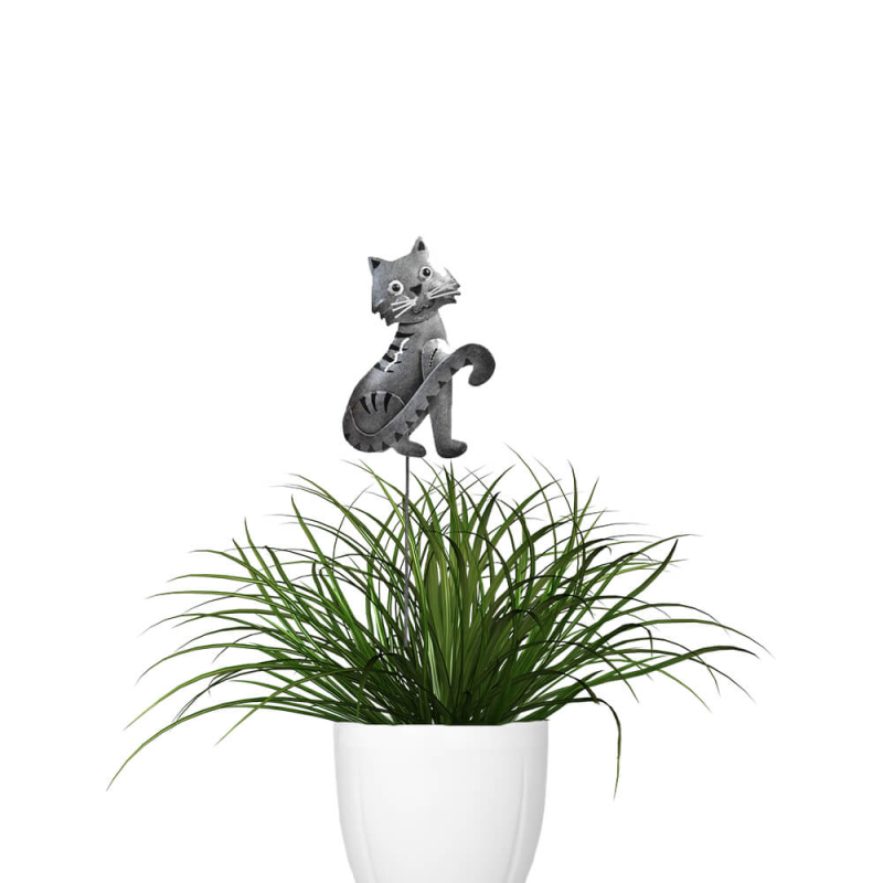 Decor Metalic Pisica Gradina (45cm) - Accesoriu Unic - imagine 2