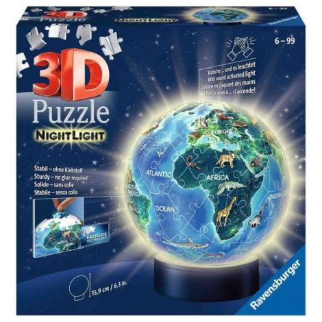 Puzzle 3D Planeta Pamant Luminos Ravensburger - imagine 2