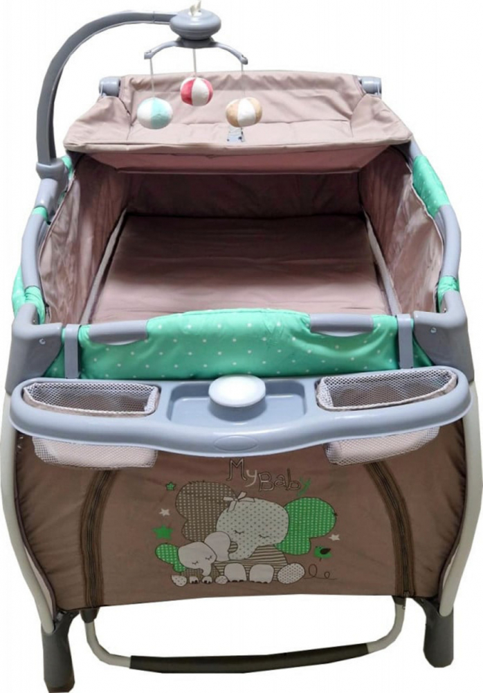 Pătuț Baby Care Pliabil cu Balansoar și Masa