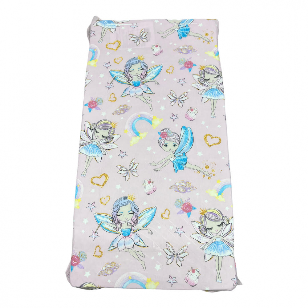 Cearsaf elastic Deseda Zane pe roz, 120x60 cm