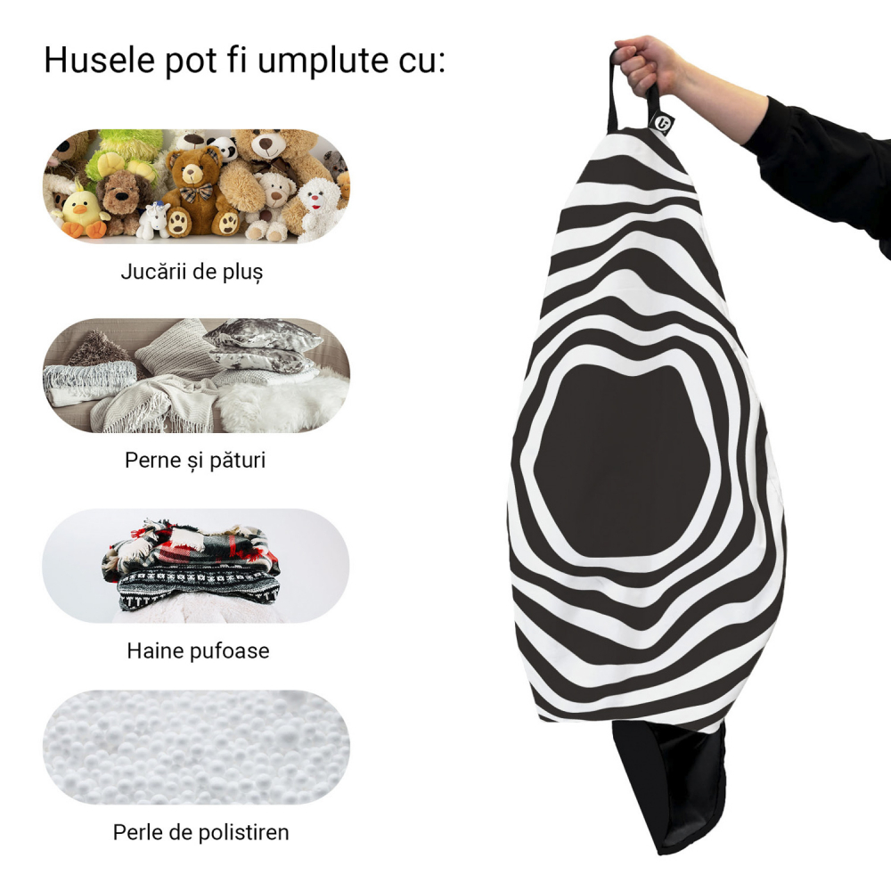 Husa Bean Bag Para XL Abstract Zebra - Updeco