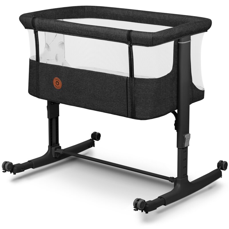 Pătuț Co-Sleeper 3 în 1 Lionelo Aurora, Gri Închis - imagine 2