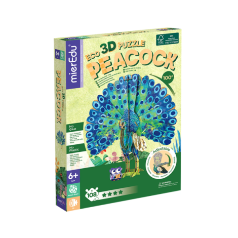 Puzzle 3D Mieredu Paun Deluxe Educativ ECO