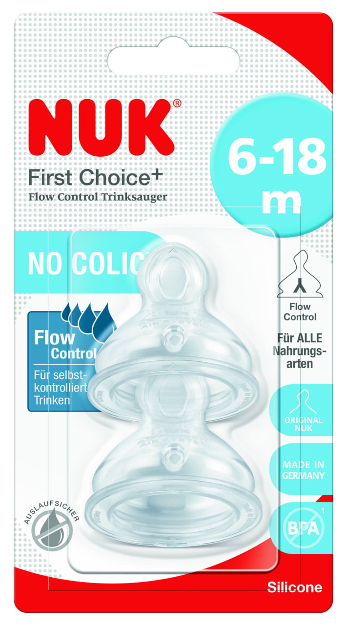 Tetina NUK Control Flow 6-18l, Silicon, Anti-curgere