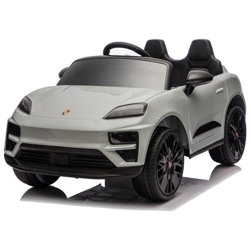 Masinuta electrica pentru copii, Porsche Macan, 140W 12V, roti EVA, scaun tapitat, echipata premium, gri
