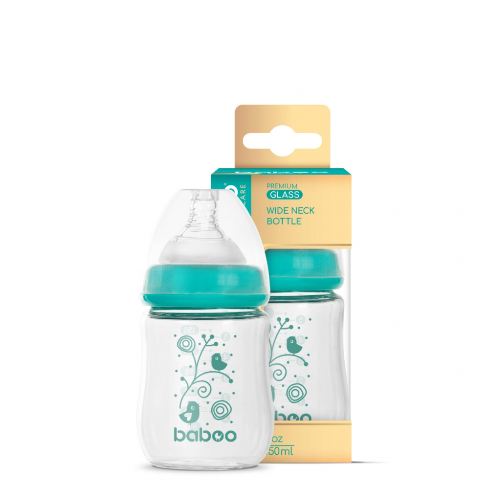 Biberon Sticlă Anticolici Baboo 150ml Gat Larg - imagine 4