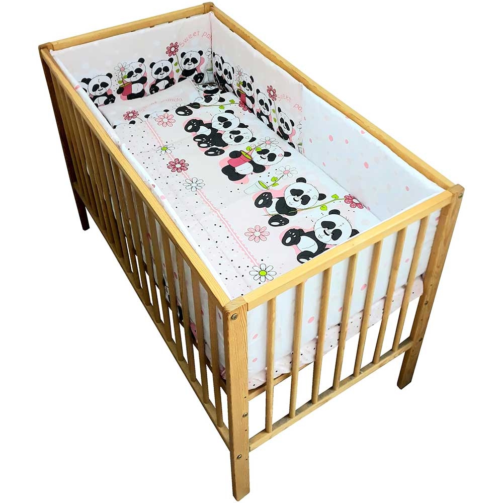 Lenjerie Patut Sweet Panda 5 Piese Hubners Roz