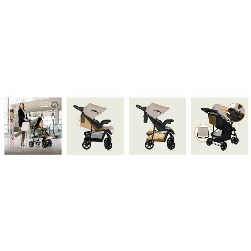 Lionelo Emma Plus Carucior Sport Bej - Pliabil Compact - imagine 9