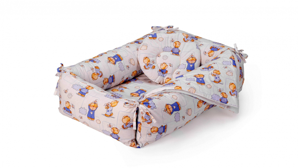 SomnArt Set Reductor Beby Nest Alb-Albastru - imagine 3