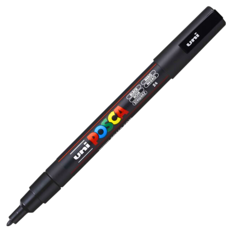 Marker Posca PC-3M, Vârf Fin, Negru