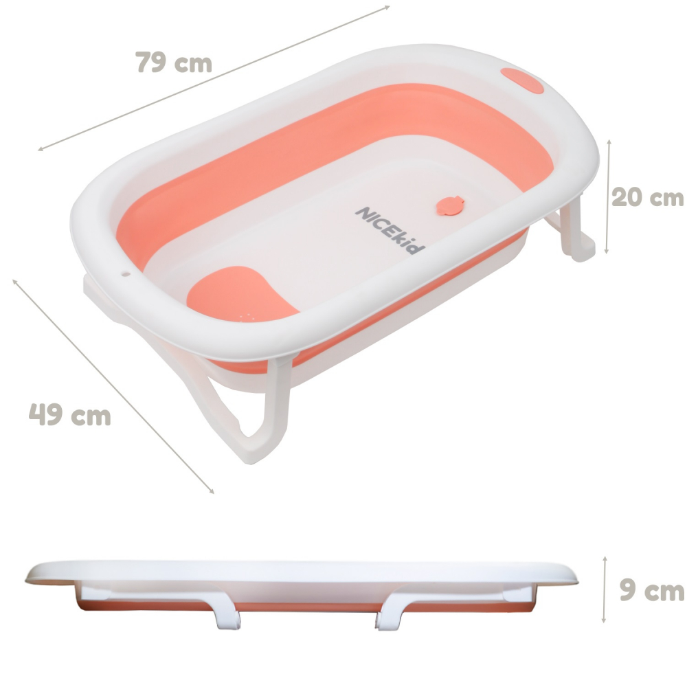 Cadita Pliabila NiceKids cu Hamac Pink - imagine 6