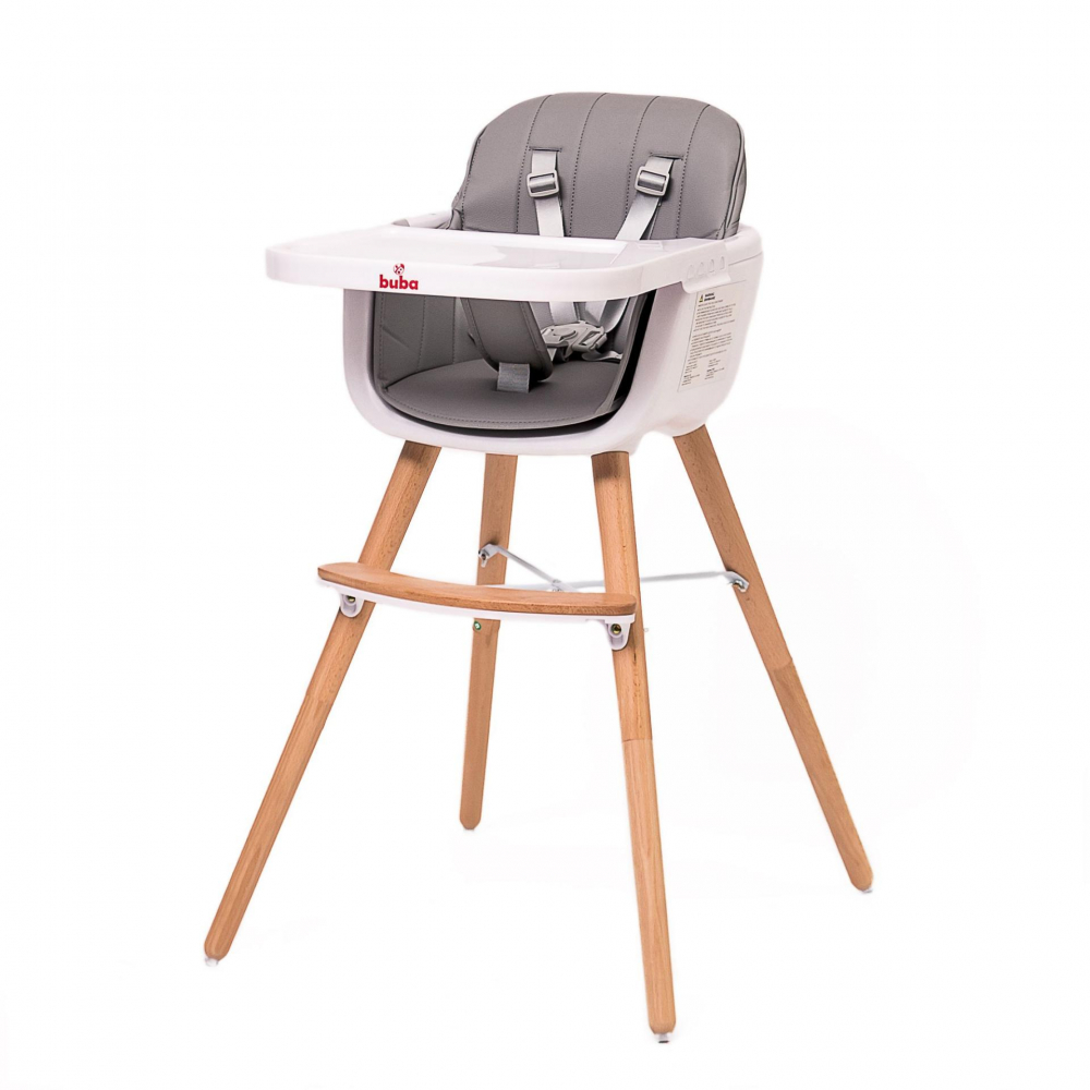 Scaun Masa Buba Carino 2in1, Lemn de Fag - imagine 3