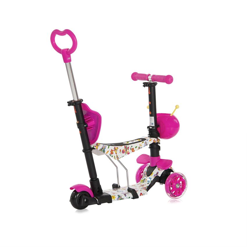 Trotineta Lorelli Pink Butterfly 3 Roți LED - imagine 8