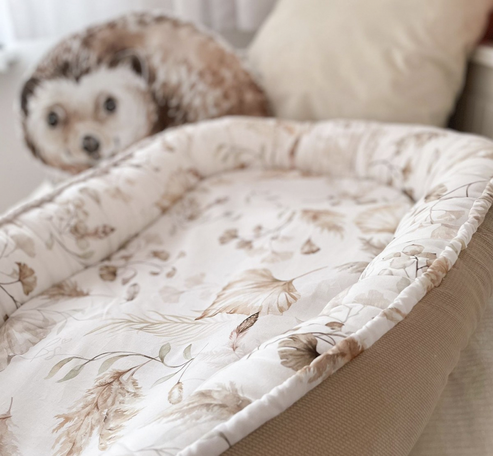 Babynest Premium BabySteps, Bumbac și Catifea, Boho Beige