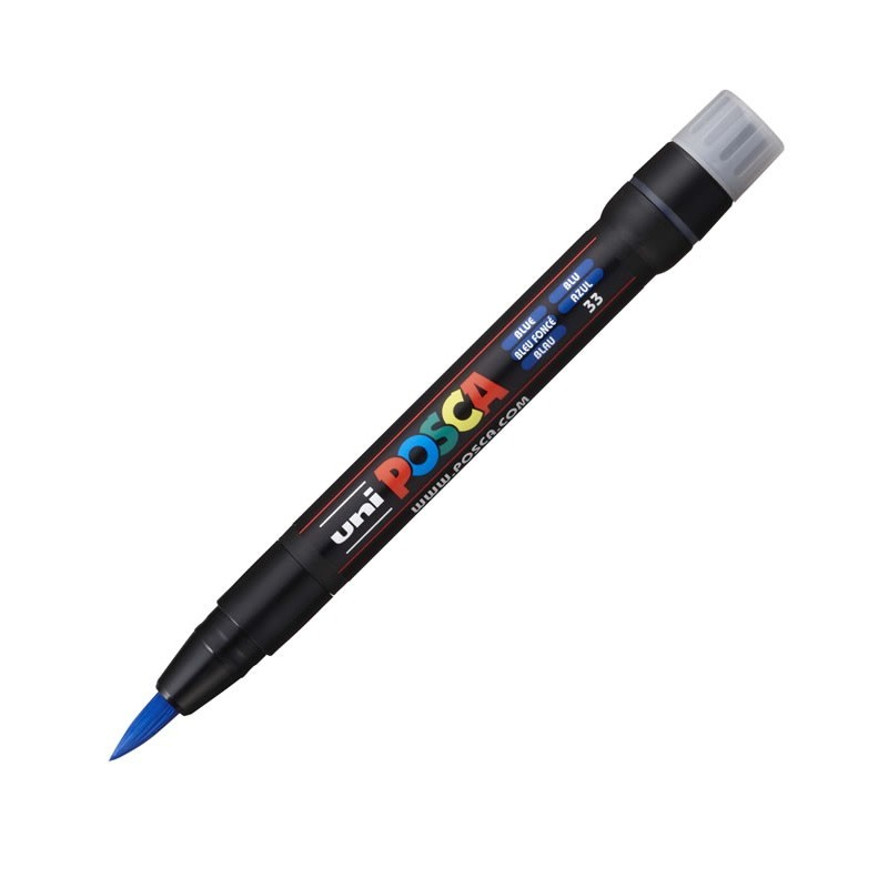 Posca PCF-350 Brush Albastru | Marker Vârf Pensulă