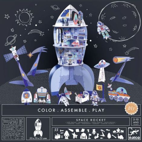 Djeco Racheta Creativa 3D - Colorare si Asamblare - imagine 5
