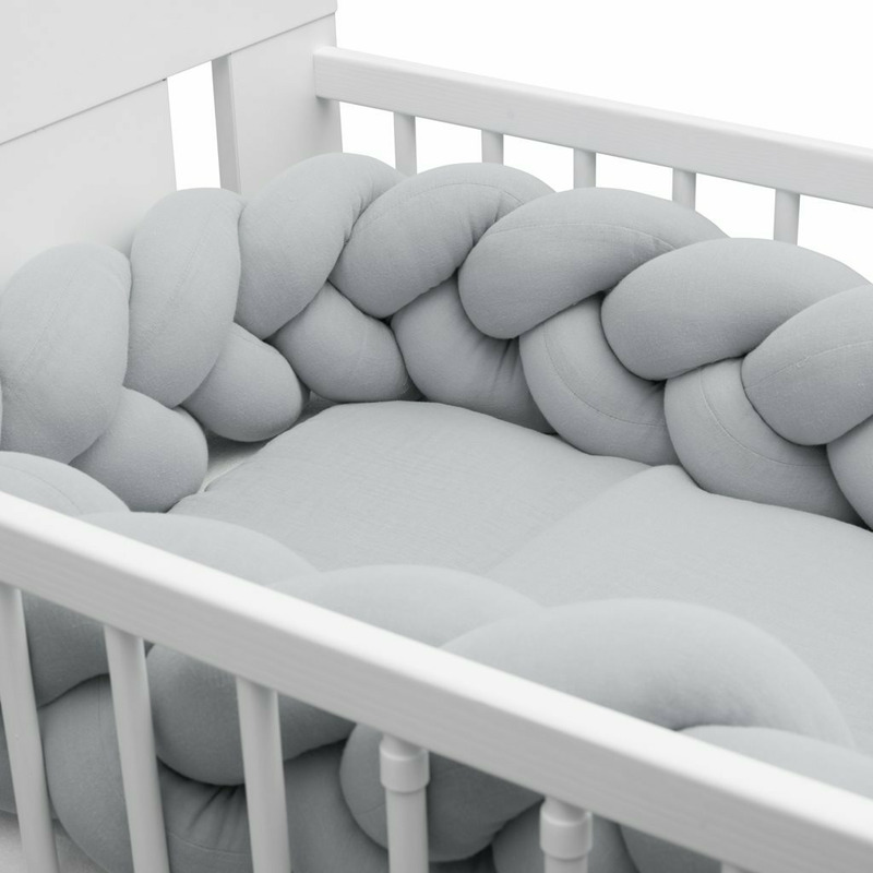 Bumper Patut New Baby Muselina Gri 225 cm - imagine 5