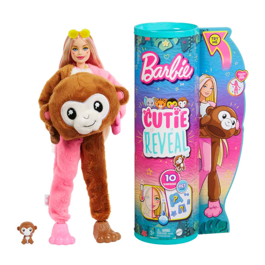 Barbie Cutie Reveal Jungle Monkey 10 Surprize