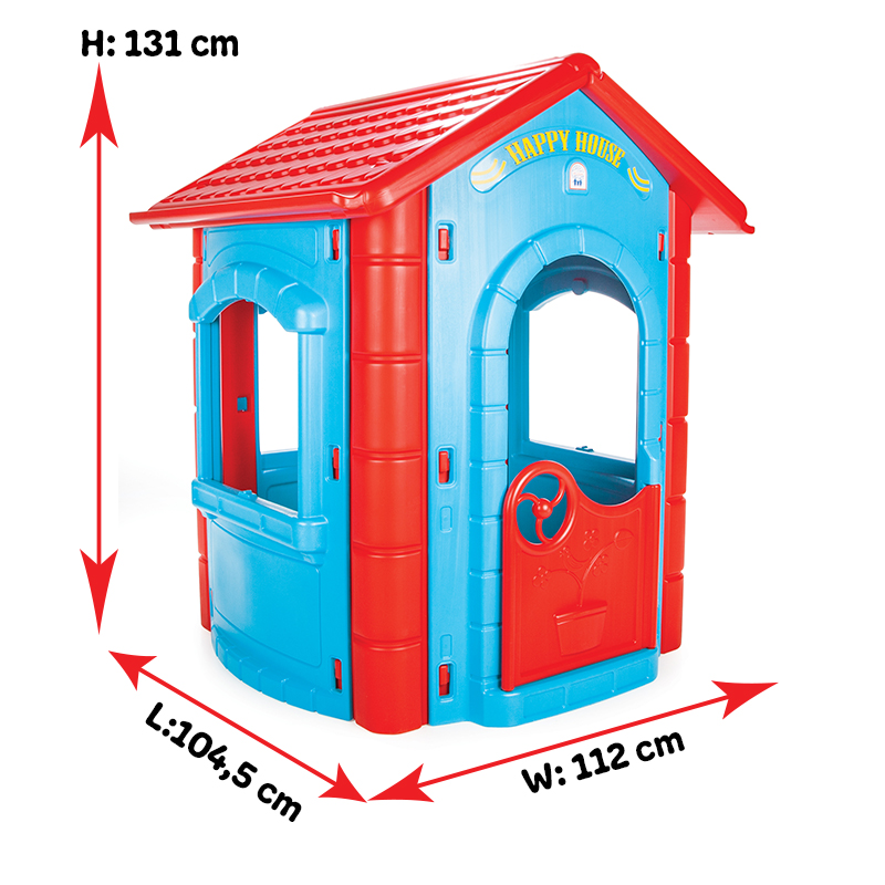 Casuta Gradina Pilsan Happy House BlueRed, 112x131 cm - imagine 2