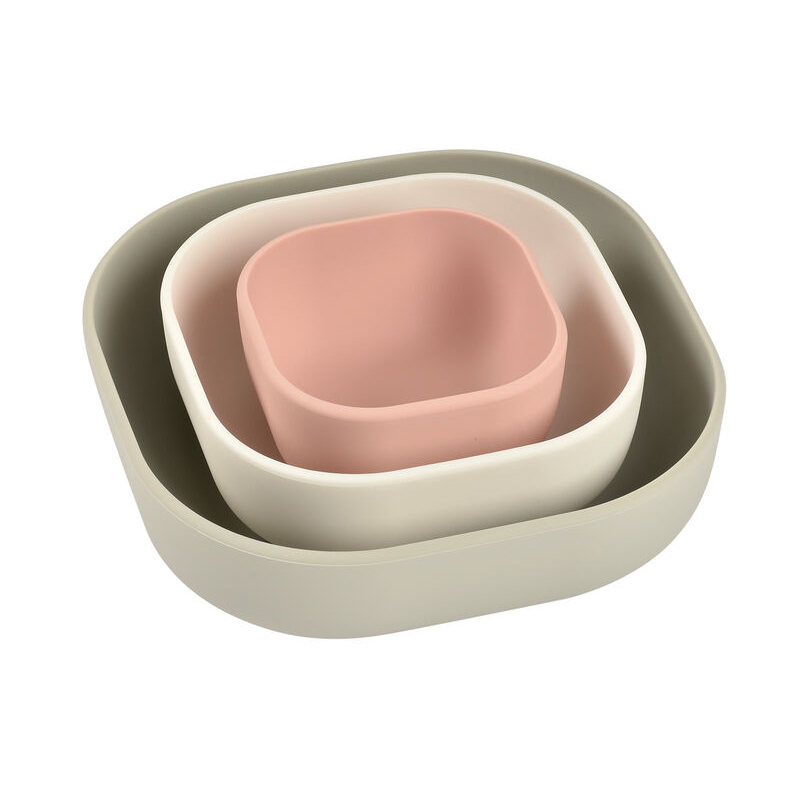Set 3 Boluri Silicon Beaba Velvet Grey - imagine 3