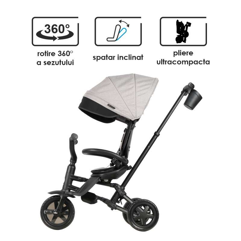 Tricicleta Qplay Nova Niello Gri, Ultrapliabilă - imagine 7