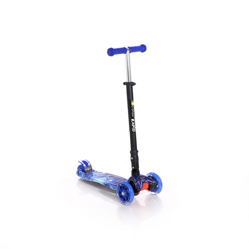 Trotineta Lorelli Rapid Blue, 4 roti LED, Pliabila - imagine 4