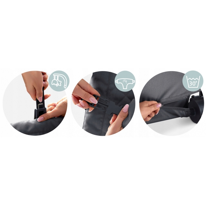 Nukido Baby Bouncer 2in1 Pliabil, Antracit - imagine 5