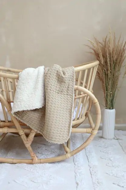 Paturica BabyLy Reversibilă Bej 100x70cm - imagine 4